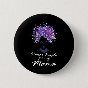 Draag Paarse voor mijn mama mam steun alzheimerhei Ronde Button 5,7 Cm