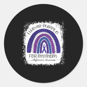 Draag Paarse voor mijn moeder alzheimerheimer gebl Ronde Sticker