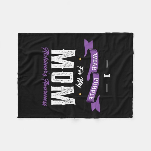 Draag Paarse voor mijn moeder Alzheimerheimer H Fleece Deken (Voorkant (Horizontaal))