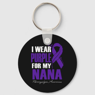 Draag Paarse voor mijn nana fibromyalgia bewustzij Sleutelhanger