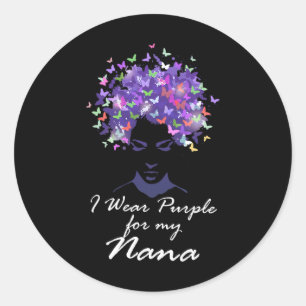 Draag Paarse voor mijn nana moeder steun alzheimer Ronde Sticker