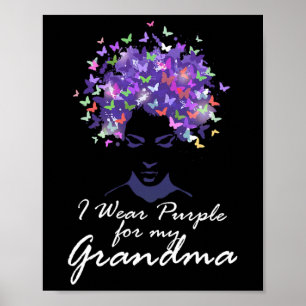 Draag Paarse voor mijn oma steun alzheimerheimer Poster