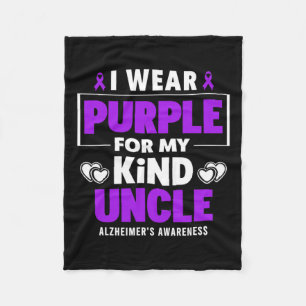 Draag Paarse voor mijn oom Alzheimerheimer Awarene Fleece Deken