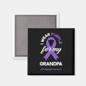 Draag Paarse voor mijn opa fibromyalgie bewustzijn Magneet (Voorkant / Achterkant)
