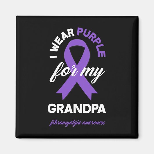 Draag Paarse voor mijn opa fibromyalgie bewustzijn Magneet (Voorkant)