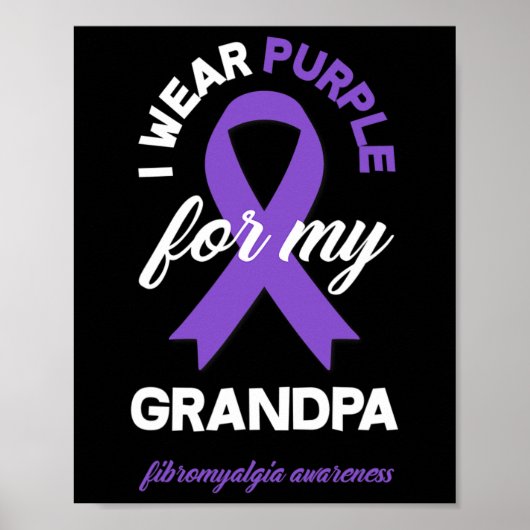 Draag Paarse voor mijn opa fibromyalgie bewustzijn Poster (Voorkant)