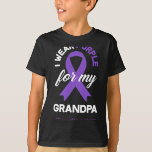 Draag Paarse voor mijn opa fibromyalgie bewustzijn T-shirt