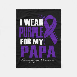 Draag Paarse voor mijn Papa Fibromyalgie Bewustzij Fleece Deken