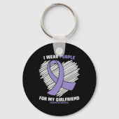 Draag Paarse voor mijn Vriendin fibromyalgie Aware Sleutelhanger (Voorkant)
