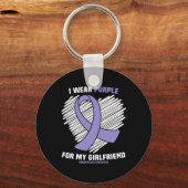 Draag Paarse voor mijn Vriendin fibromyalgie Aware Sleutelhanger (Voorkant)