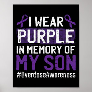 Draag Paarse voor mijn zoontje Overdose Awareness  Poster
