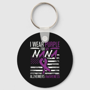 Draag Paarse voor Nana Alzheimer Alzheimers Awaren Sleutelhanger