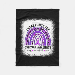 Draag Paarse voor overdosisbewustzijn Boho Rainbow Fleece Deken