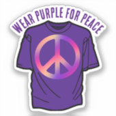 Draag Paarse voor Vredesdag Sticker (Voorkant)