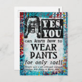 Draag pants - Funny Vintage Ad Briefkaart (Voorkant / Achterkant)