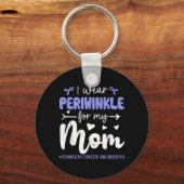 Draag Periwinkle voor Moeder Maagkanker Bewustzijn Sleutelhanger (Voorkant)