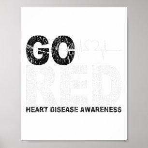 Draag Rode Dag Go Red Gezegde Heart Disease Awaren Poster