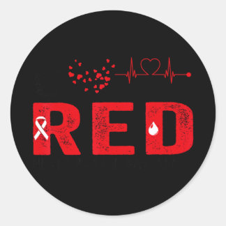 Draag Rode Dag Go Red Heart Disease Awareness 2025 Ronde Sticker