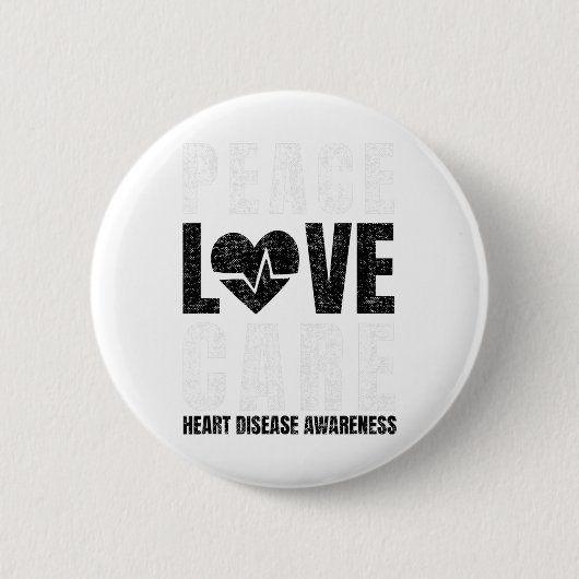 Draag Rode Dag Liefde Peace Care Gezegde Ronde Button 5,7 Cm (Voorkant)