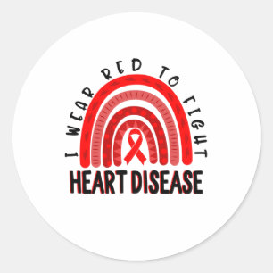Draag rode dag strijd hart- en vaatziekten bewustz ronde sticker