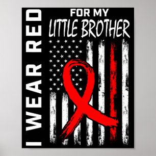 Draag Rode Lint Kleine Broer Hartziekte Bewust Poster