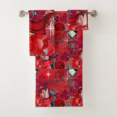 Draag rood bad handdoek (Insitu)