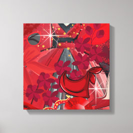 Draag rood canvas afdruk