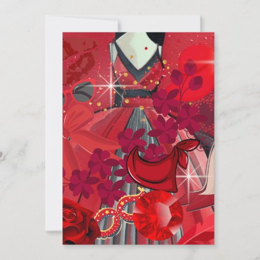 Draag rood feestdagenkaart (Voorkant)