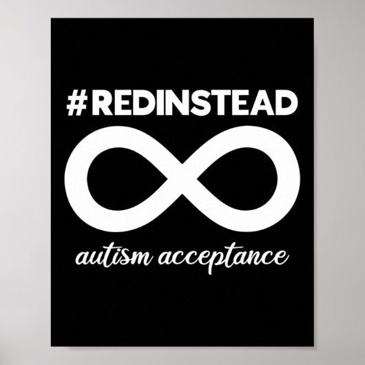 Draag rood in plaats van - aanvaarding van autisme poster (Voorkant)