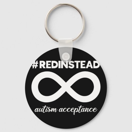 Draag rood in plaats van - aanvaarding van autisme sleutelhanger (Voorkant)