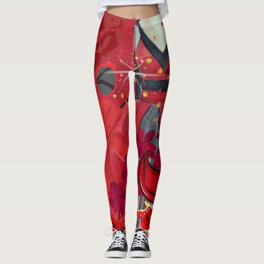 Draag rood leggings (Voorkant)