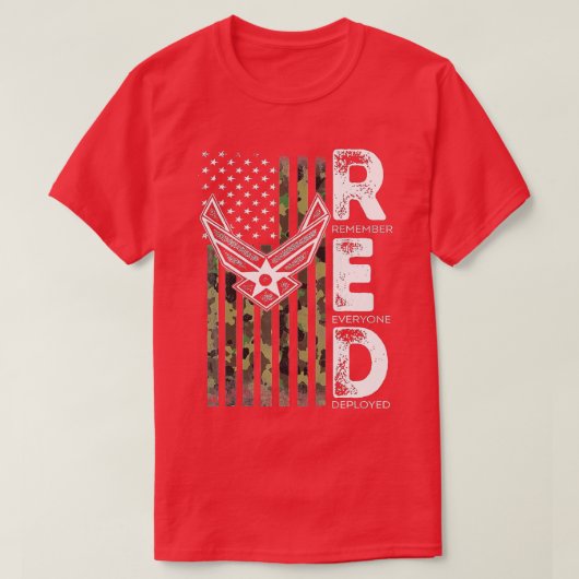Draag rood op de militaire veteraan van vrijdag st t-shirt (Design voorkant)