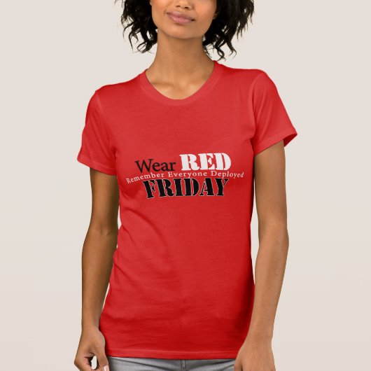 Draag rood op vrijdag t-shirt (Voorkant)