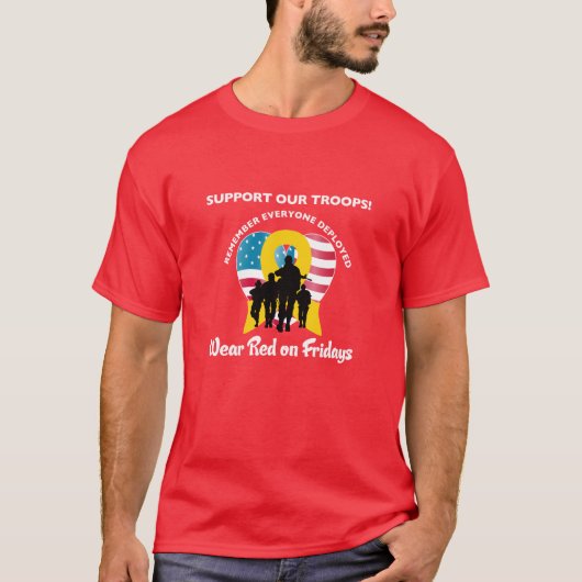 Draag rood op vrijdag t-shirt (Voorkant)