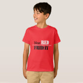 Draag rood op vrijdag t-shirt (Voorkant volledig)