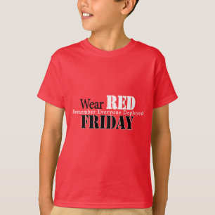 Draag rood op vrijdag t-shirt