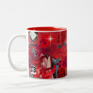 Draag rood tweekleurige koffiemok