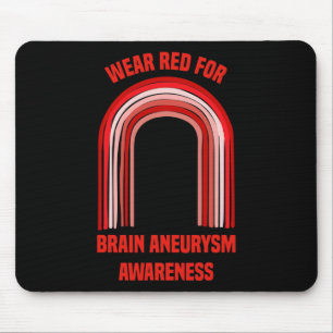 Draag Rood voor Brain Aneurysm Awareness Brain Ane Muismat