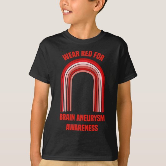 Draag Rood voor Brain Aneurysm Awareness Brain Ane T-shirt (Voorkant)