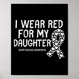 Draag rood voor mijn dochter CHD aangeboren hartzi Poster