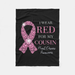 Draag Rood voor mijn neef Red Ribbon Heart Disease Fleece Deken