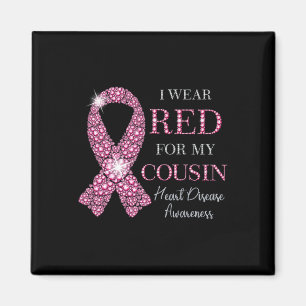 Draag Rood voor mijn neef Red Ribbon Heart Disease Magneet