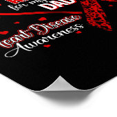 Draag rood voor mijn vader hartziekte rood lint be poster (Hoek)