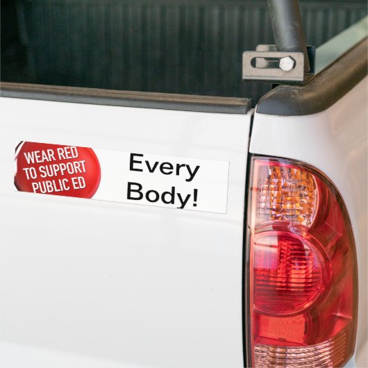 Draag Rood voor Public Ed Bumpersticker (Op Truck)