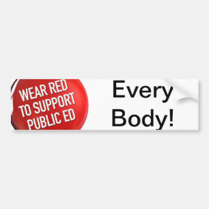 Draag Rood voor Public Ed Bumpersticker