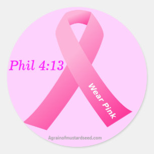 Draag Roze 4:13 Philippians Ronde Sticker