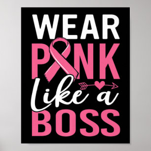 Draag roze als een borstkankermeisje poster