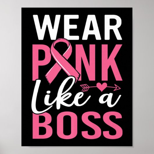 Draag roze als een borstkankermeisje poster (Voorkant)