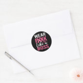 Draag roze als een borstkankermeisje ronde sticker (Envelop)