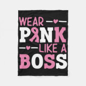 Draag roze als een roze roze ribbenblaaskanker AW Fleece Deken (Voorkant)